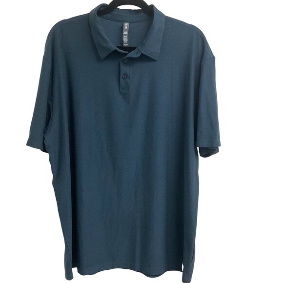 Vuori Teal Blue Strato Tech Men's XXL Performance Stretch Classic Golf Polo - Picture 4 of 10